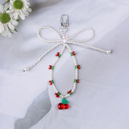 Cherry Faux Pearl Keyring / Phone Charm (Various Designs)