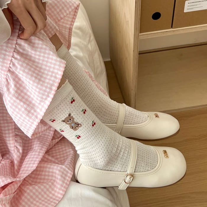 Cherry Print Socks