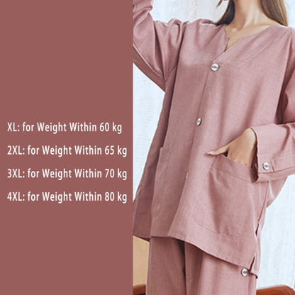 Chic Cotton Solid Color Button Cardigan Pajamas Set - Women