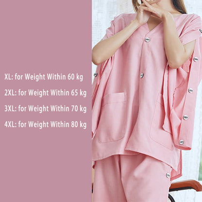 Chic Cotton Solid Color Button Cardigan Pajamas Set - Women