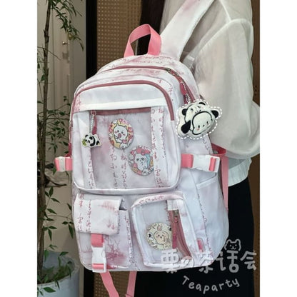 Chinese Character Print PVC Panel Laptop Backpack / Bag