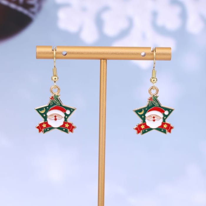 Christmas Cartoon Alloy Drop Earring - 1 Pair - E6219-16