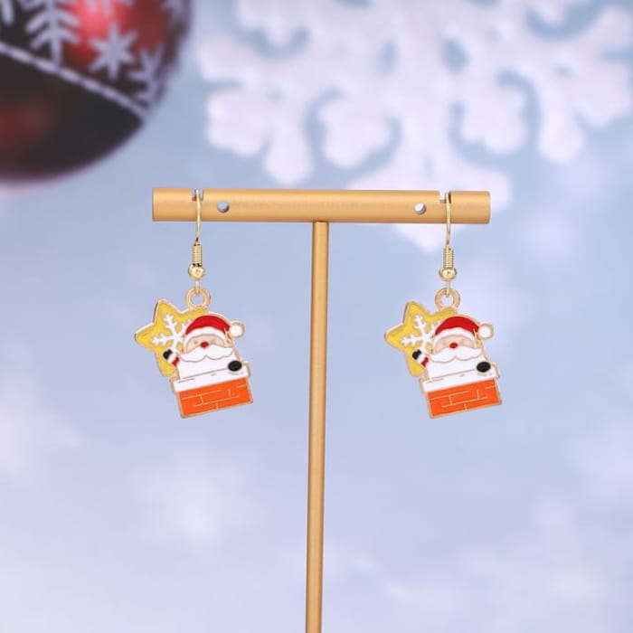 Christmas Cartoon Alloy Drop Earring - 1 Pair - E6219-6