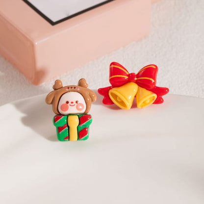 Christmas Cartoon Asymmetrical Resin Stud Earring - 1 Pair