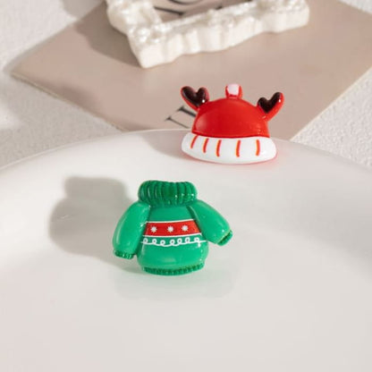 Christmas Cartoon Asymmetrical Resin Stud Earring - 1 Pair