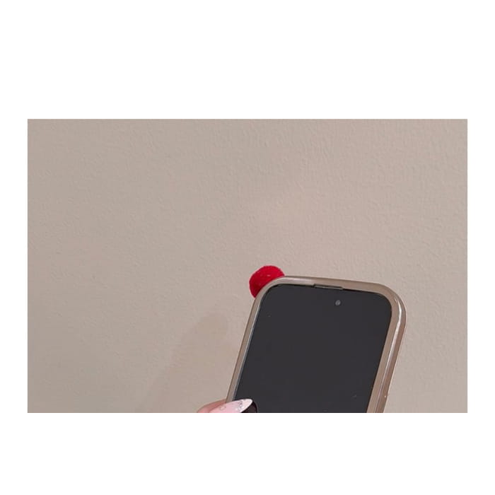 Christmas Dog Phone Case / Mini Knit Beanie Adhesive