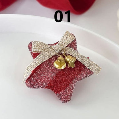 Christmas Fabric Hair Clip / Headband / Set - 01 - Red