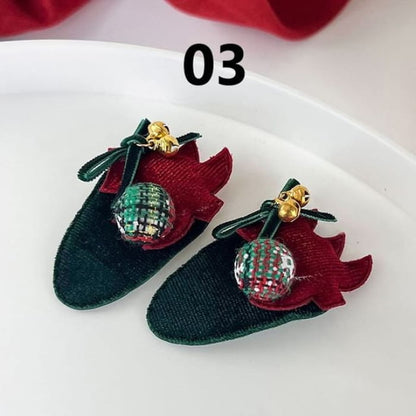 Christmas Fabric Hair Clip / Headband / Set - 03 - Green