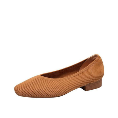 Chunky Heel Pumps - Orange / 34