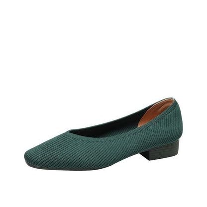 Chunky Heel Pumps - Vintage Green / 34