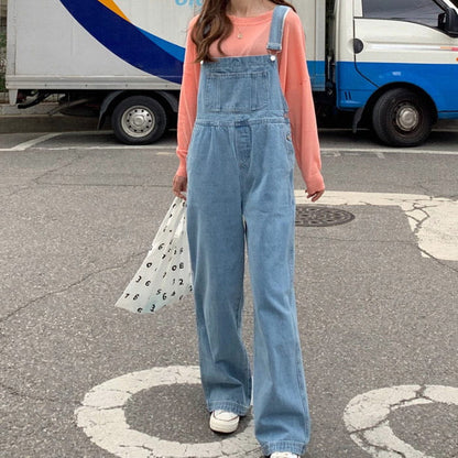 Classic Denim Overalls - S / Light Blue - Pants