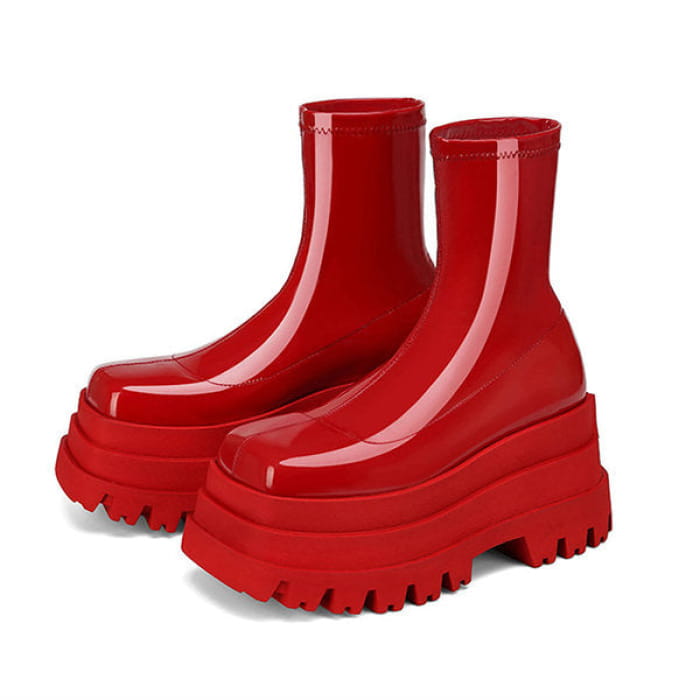 Classic High Platform Boots - EU36 (US6.0) / Red