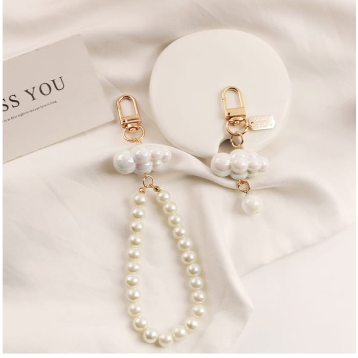 Cloud Faux Pearl Bag Charm Keyring Phone (Various Designs)