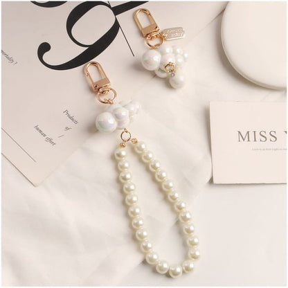 Cloud Faux Pearl Bag Charm Keyring Phone (Various Designs)