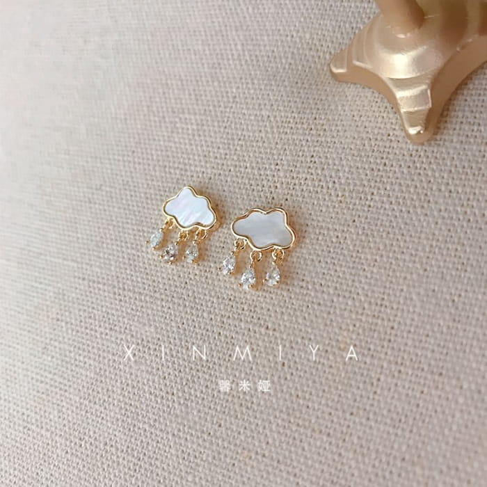 Cloud Rhinestone Drop Earring