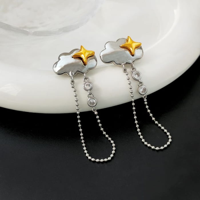 Cloud Rhinestone Stud Earring