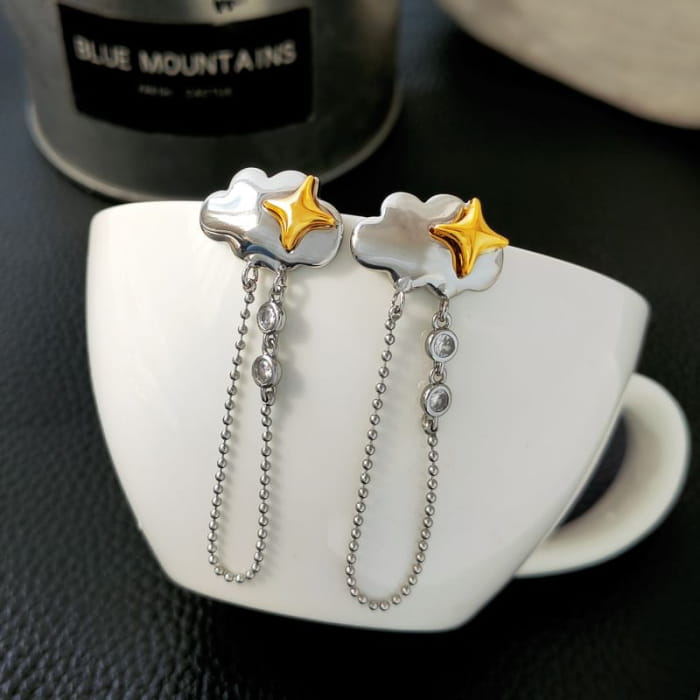 Cloud Rhinestone Stud Earring