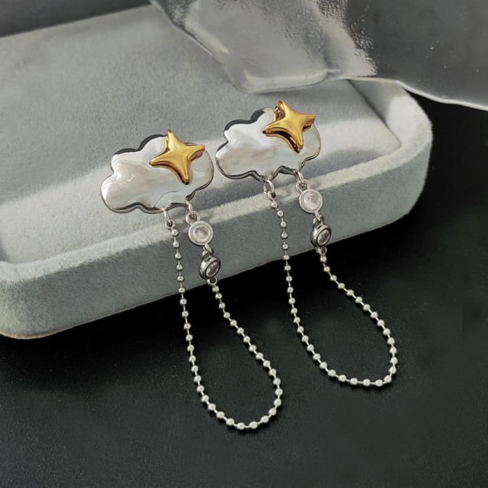 Cloud Rhinestone Stud Earring