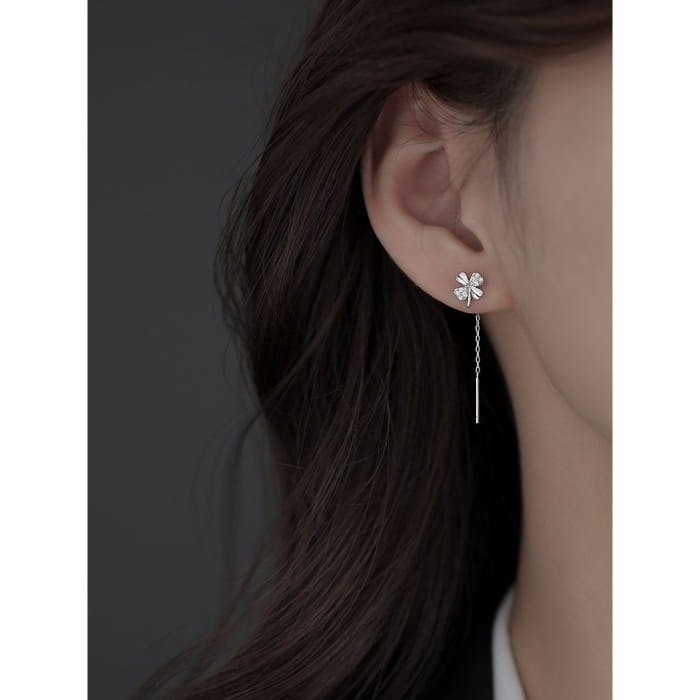 Clover Sterling Silver Dangle Earring