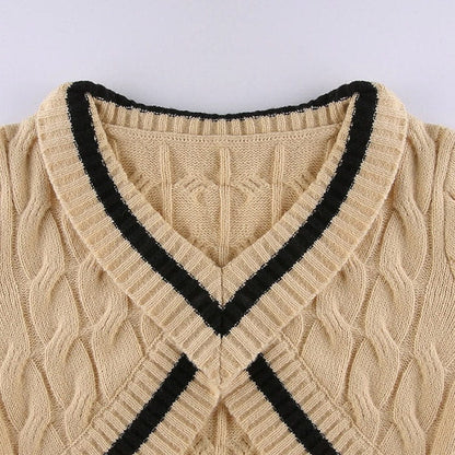 Coffee Cream Cropped Sweater - Tops