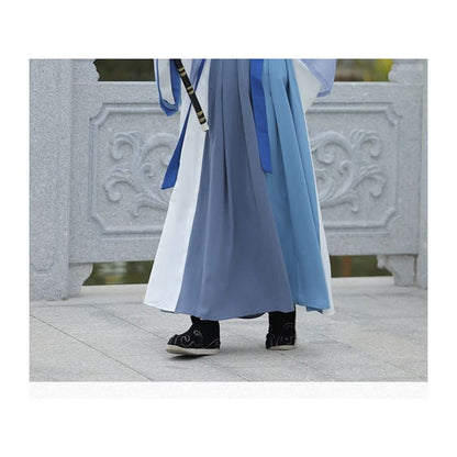 Color Block Hanfu Blouse / Dotted / High Waist Maxi