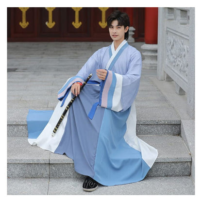 Color Block Hanfu Blouse / Dotted / High Waist Maxi