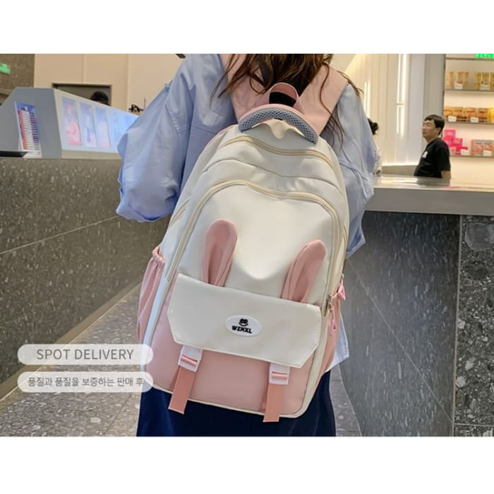 Color Block Zip Backpack