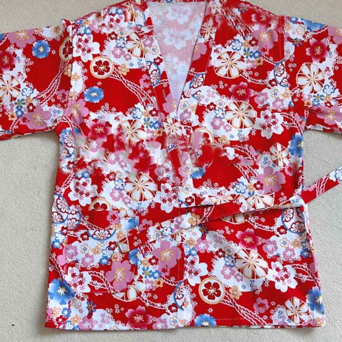 Colorful Floral Print T-Shirt Shorts Pajamas Set