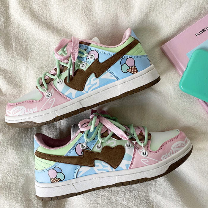 Colorful Heart Aesthetic Sneakers