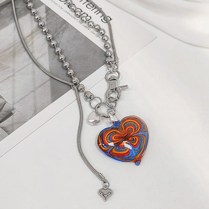 Colorful Heart Necklace - Standart