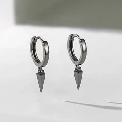 Cone Sterling Silver Drop Hoop Earring