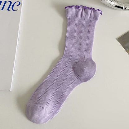 Contrast Trim Socks Set