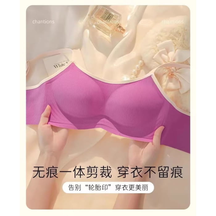 Contrast Trim Wireless Seamless Bra