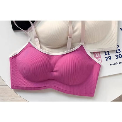 Contrast Trim Wireless Seamless Bra