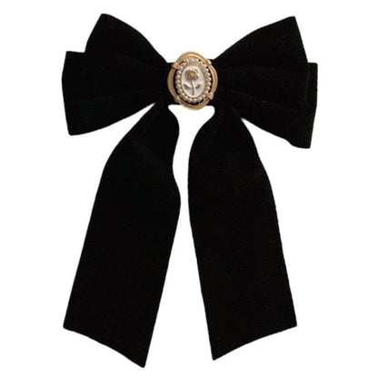 Coquette Black Velvet Hair Bow - Long - Other