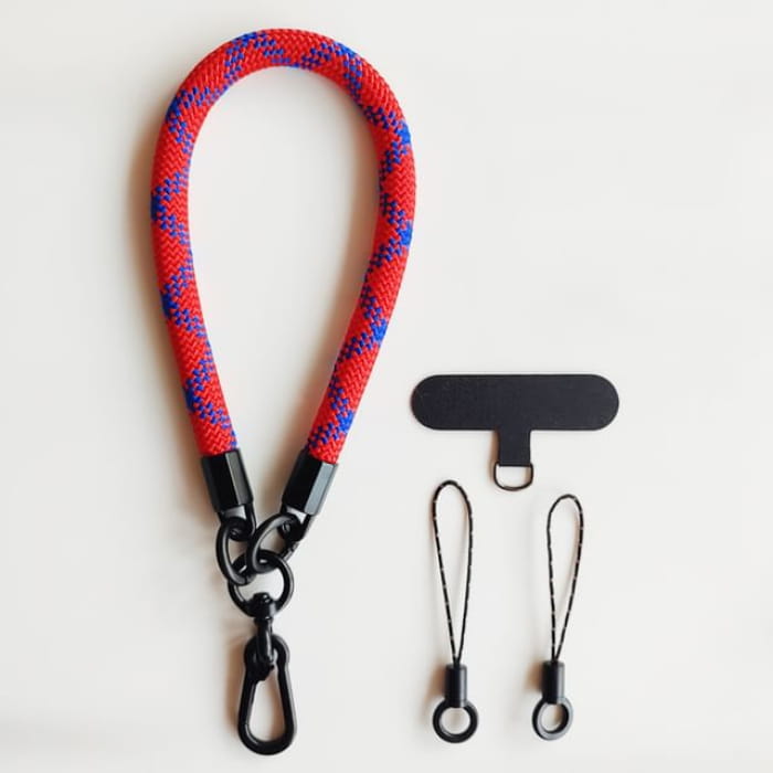 Cord Phone Strap with Lanyard Pad - 15-240406 - Red & Blue