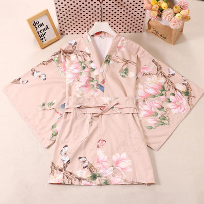 Cotton Pink Flowers Print Pajamas - XL