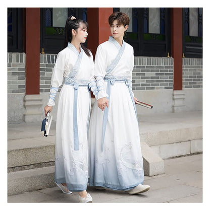 Couple Matching Dragon Embroidered Hanfu Costume / Set