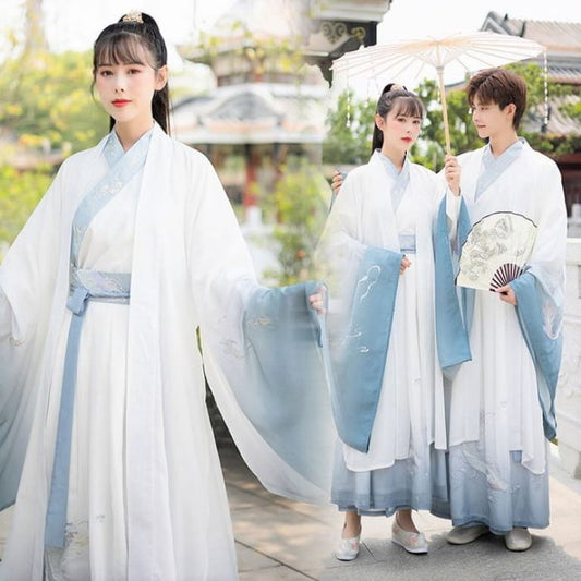 Couple Matching Dragon Embroidered Hanfu Costume / Set