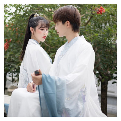 Couple Matching Dragon Embroidered Hanfu Costume / Set