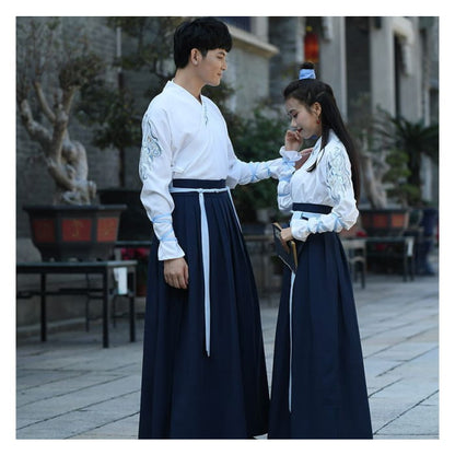 Couple Matching Embroidered Hanfu Costume / Set