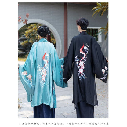 Couple Matching Fox Floral Embroidered Hanfu Jacket / Top