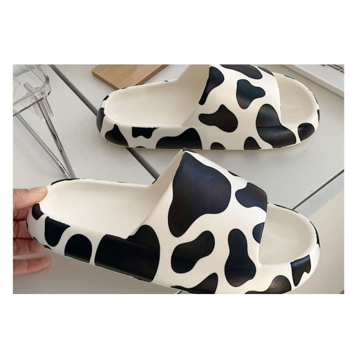 Cow Print Bathroom Slippers