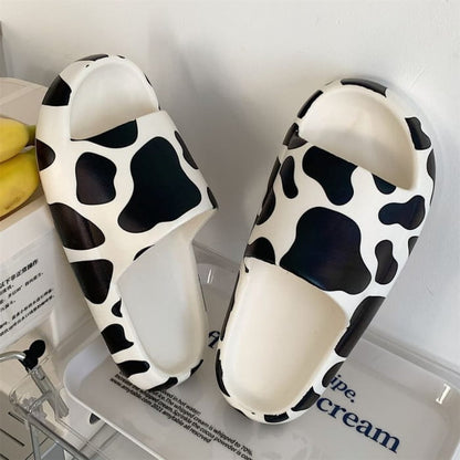 Cow Print Bathroom Slippers