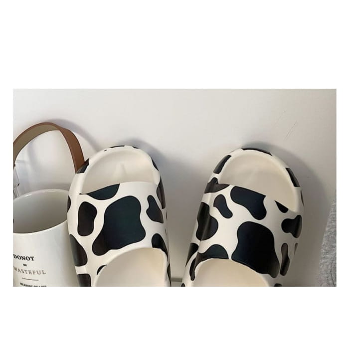 Cow Print Bathroom Slippers