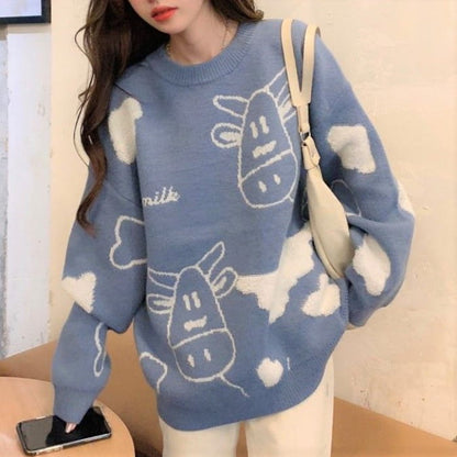 Cow Print Sweater