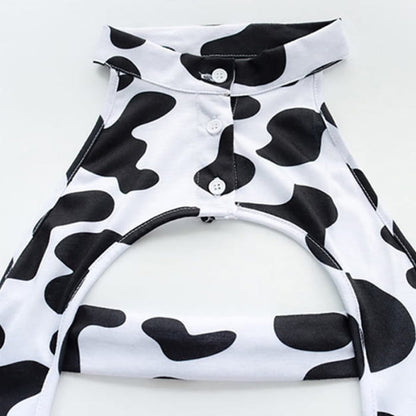 Cows Print Maid Apron Lingerie - White / One Size