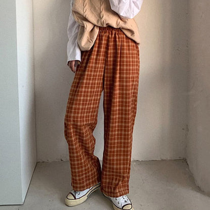 Cozy Up Plaid Trousers - Pants