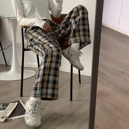 Cozy Up Plaid Trousers - Pants