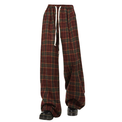 Cozy Vintage Plaid Pants - S / Multi